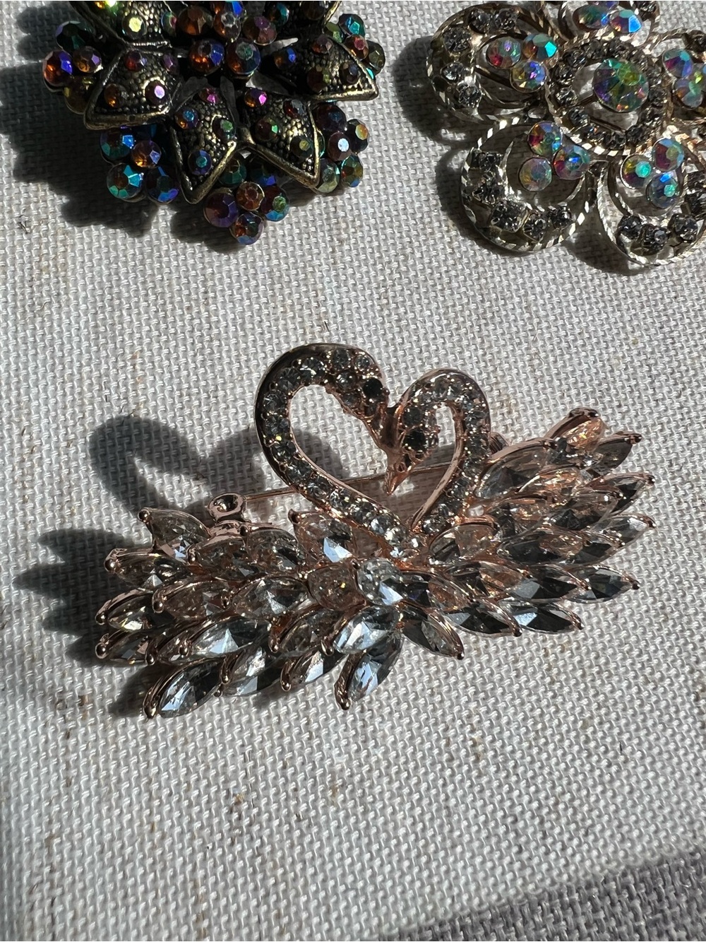 Assorted Women's Rhinestone Brooch Set - Pink, Black, Gold, Silver Tone - Picture 4 of 15